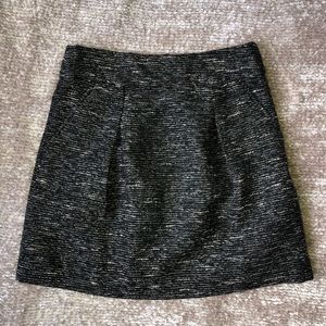 Loft Black Shimmer Tweed Style Skirt NWOT